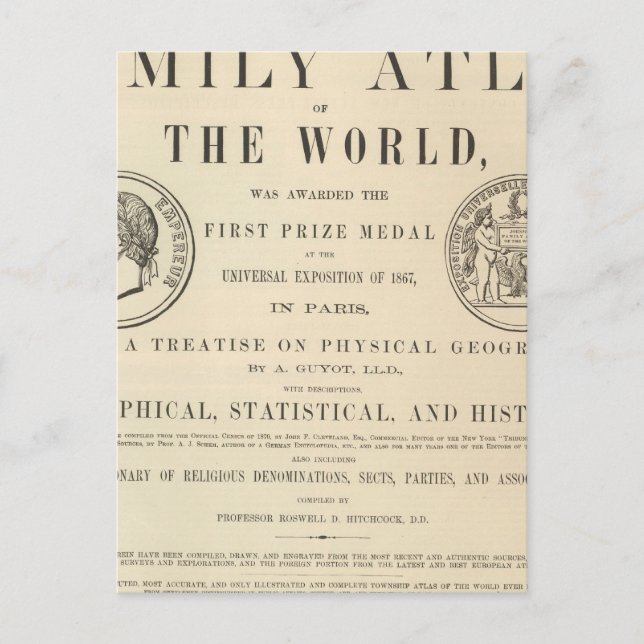 Cartão Postal Atlas da Família Ilustrada de Johnson (Frente)