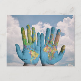 Cartão Postal Atlas do Mapa Mundial Incomum Manda Arte Moderna