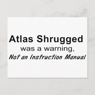 Cartão Postal Atlas Shrugged Warning
