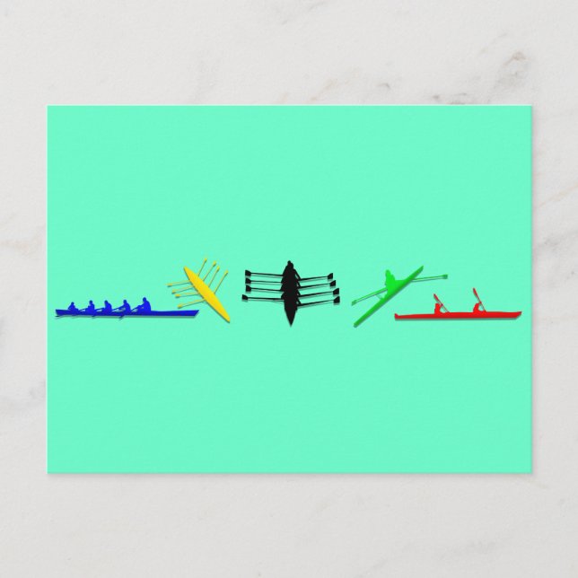 Cartão Postal Atleta Olímpico Mens Remando Esportes Femininos (Frente)