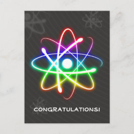 Cartão Postal Atom brilhante colorido | Saudações