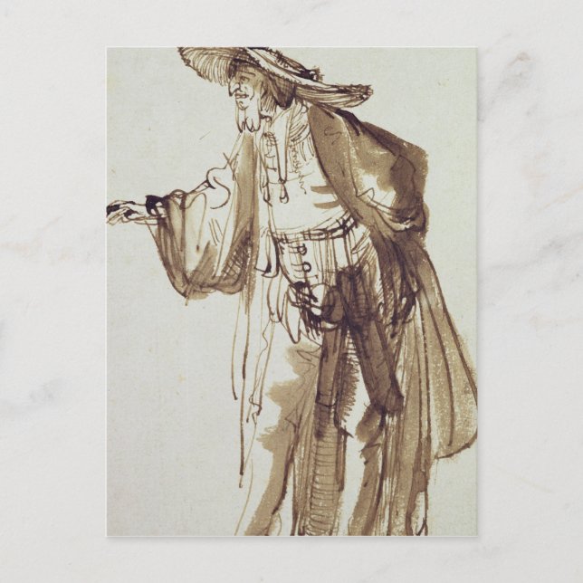 Cartão Postal Ator com um Chapéu Amplo (Frente)