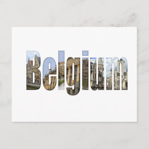 Cartão Postal Atrações turísticas da Bélgica em cartas
