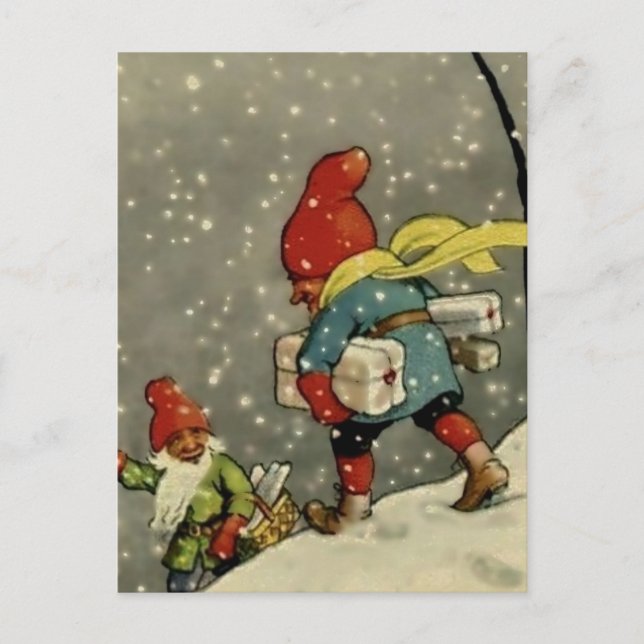 Cartão Postal "Através da tempestade de neve" por Jenny Nystrom (Frente)