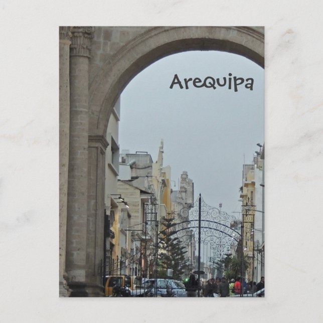 Cartão Postal Através das Artes - Plaza de Armas-Arequipa, Peru (Frente)