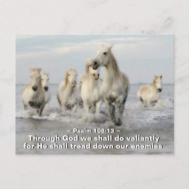 Cartão Postal Através de Deus, faremos o Salmo Valiant 108:13 (Frente)