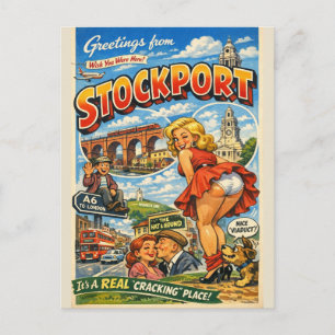 Cartão postal atrevido clássico de Stockport