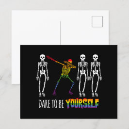 Cartão Postal Atrevo-Me A Ser Você Mesmo, Halloween A Dabbing Sk