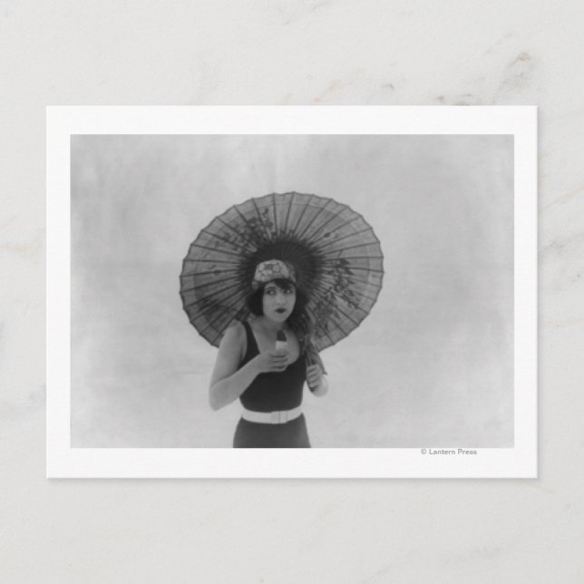 Cartão Postal Atriz Betty Compson comendo Sorvete (Frente)