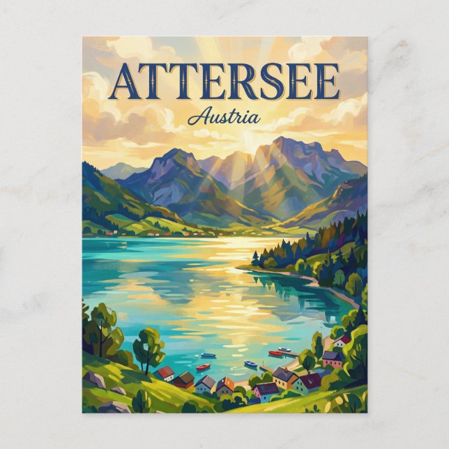 Cartão Postal Attersee Áustria (Frente)