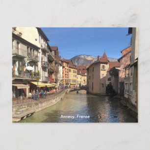 Cartão Postal Attrative River View of Annecy, França em um