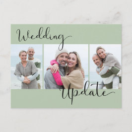 Cartão Postal Atualização de casamento 3 Foto Sage Green Postpon