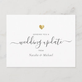 Cartão Postal Atualização de casamento adiada Script Elegante Do