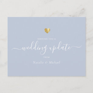 Cartão Postal Atualização de Casamento Elegante Roteiro Dourado 
