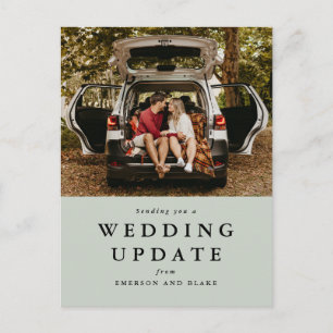 Cartão Postal Atualização de casamento muda a data da foto verde