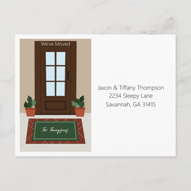 Cartão Postal Atualize nossa porta frontal do endereço (Verso)