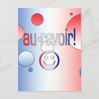 Cartão Postal Au Revoir! Bandeira francesa - Pop Art