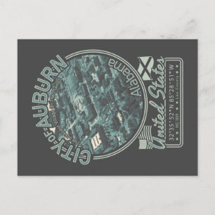 CARTÃO POSTAL AUBURN ALABAMA - ALABAMA CITYSCAPE BIRDS VISUALIZA