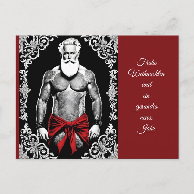 Cartão Postal Auch der Weihnachtsmann wünscht ein frohes Fest (Frente)