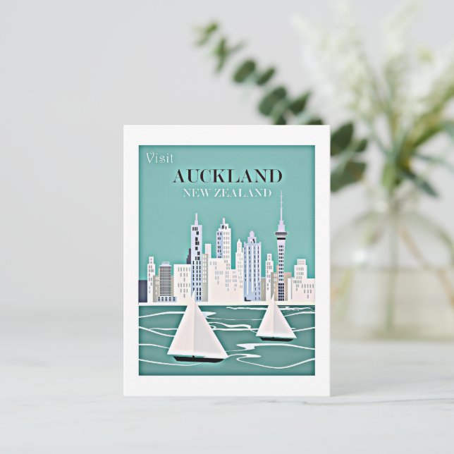 Cartão Postal Auckland, poster de viagens da Nova Zelândia (Em pé/Frente)