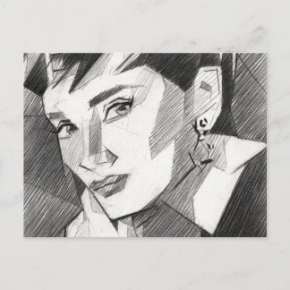 Cartão Postal Audrey Hepburn Inspired Portrait Postcard