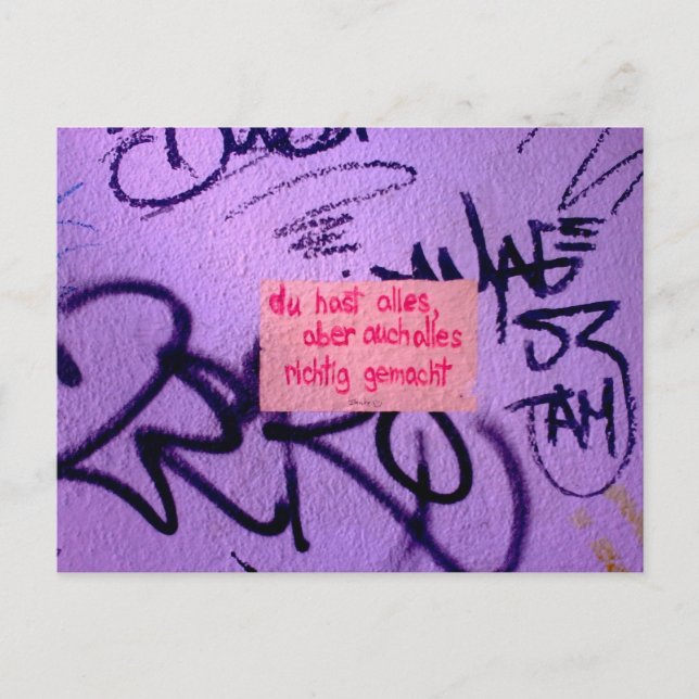 Cartão Postal Aufmunternde Postkarte StreetArt (Frente)