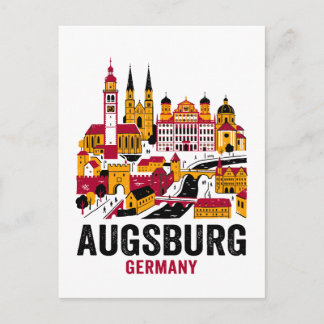 Cartão Postal Augsburg Alemanha Horizonte Viagem Novidade Para