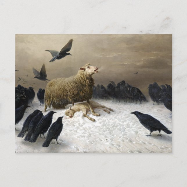 Cartão Postal August Friedrich Albrecht Schenck Anguish (Frente)