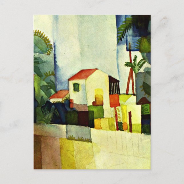 Cartão Postal August Macke art: Bright House (Frente)