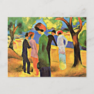Cartão Postal August Macke art: Mulher numa Jaqueta Verde