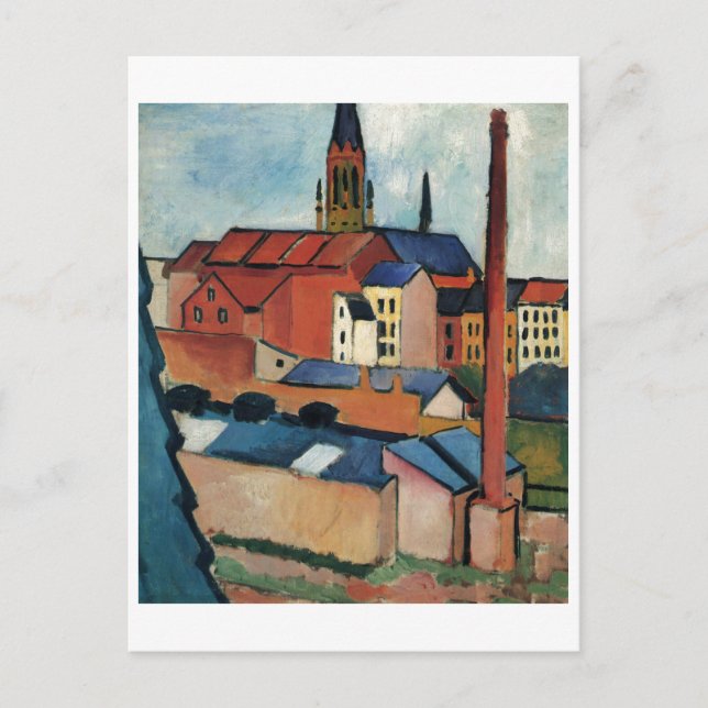 Cartão Postal August Macke - Bona Houses e Chimney Oil 1911 (Frente)