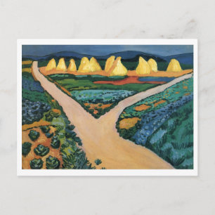 Cartão Postal August Macke - Campos Vegetais 1911 Óleo na Canvas