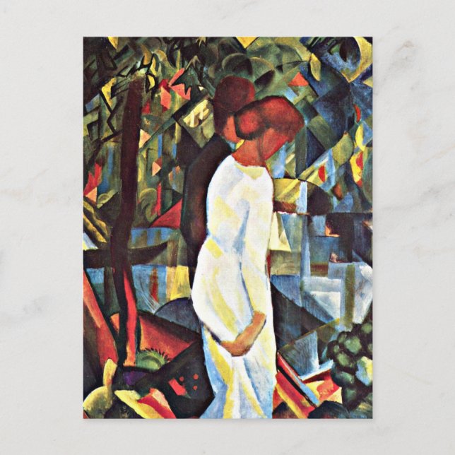 Cartão Postal August Macke: Casal na floresta, (Frente)