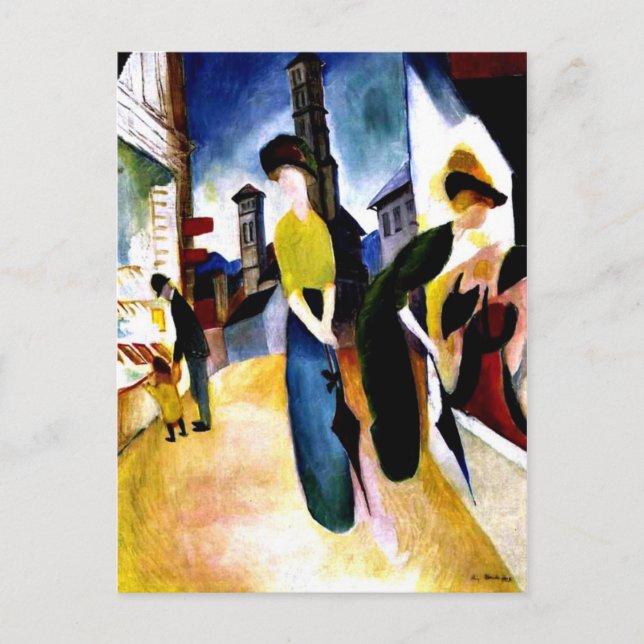 Cartão Postal August Macke - Duas Mulheres em Frente a um Compro (Frente)