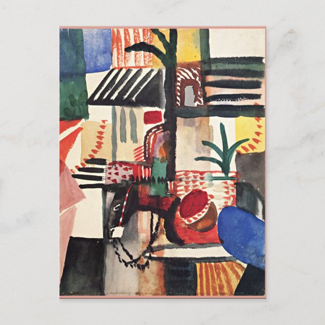 Cartão Postal August Macke trabalho de arte, Homem com Donkey (Frente)