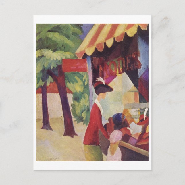 Cartão Postal August Macke - Vor dem Hutladen 1913 Oil (Frente)