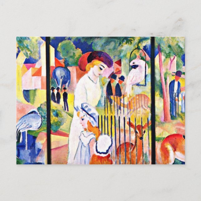 Cartão Postal August Macke - Zoo Grande, pintura August Macke (Frente)
