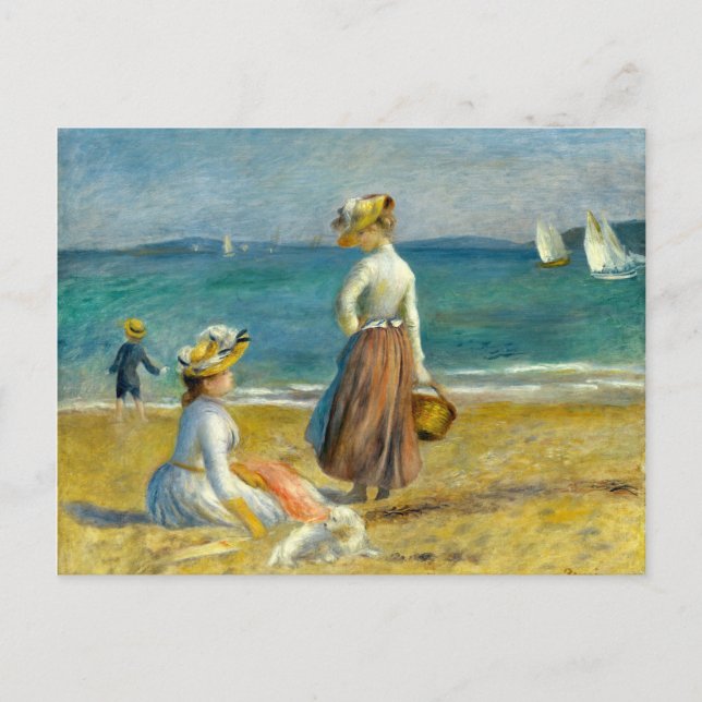 Cartão Postal Auguste Renoir Figures on the Beach (Frente)