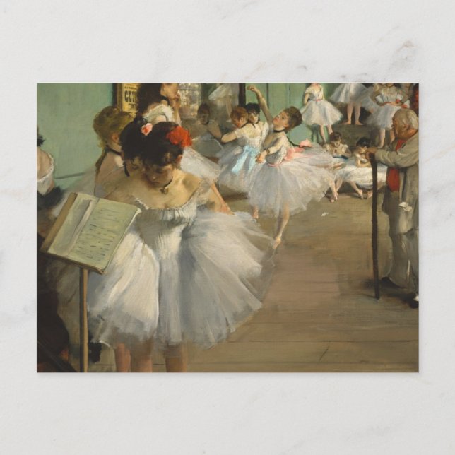 Cartão Postal Aula de Dança de Degas Bailarinas Dançarinas de Ba (Frente)