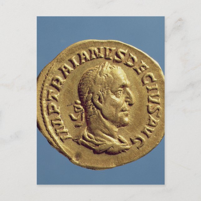 Cartão Postal Aureus de Trajan Decius (Frente)