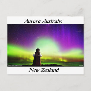 Cartão Postal Aurora Australis Nova Zelândia
