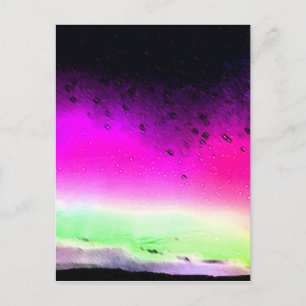 Cartão Postal Aurora Boreal Luzes do Norte Céu Noite Natureza