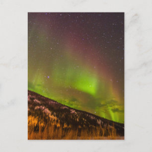 Cartão Postal Aurora Boreal   Montanhas Fairbanks Alasca