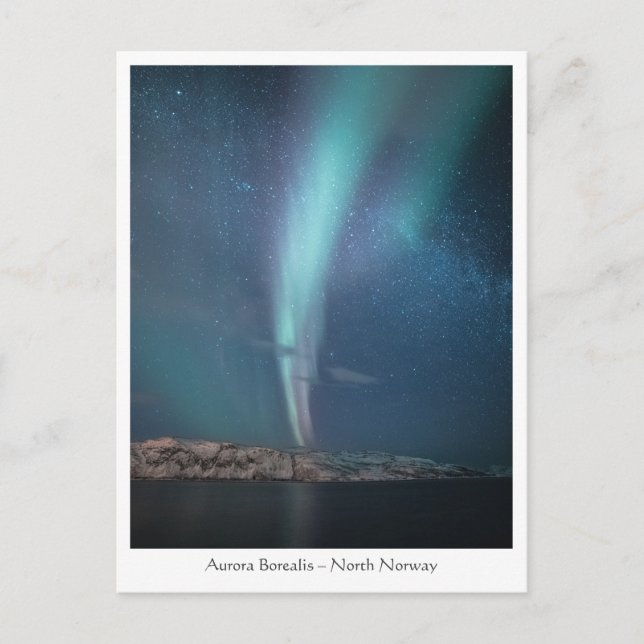 Cartão Postal Aurora Boreal Via Láctea (Frente)