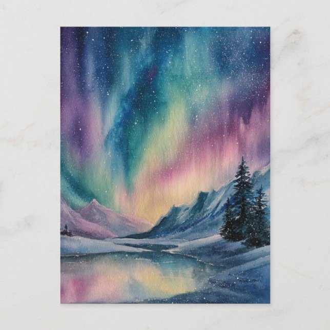 Cartão Postal Aurora Borealis (Frente)