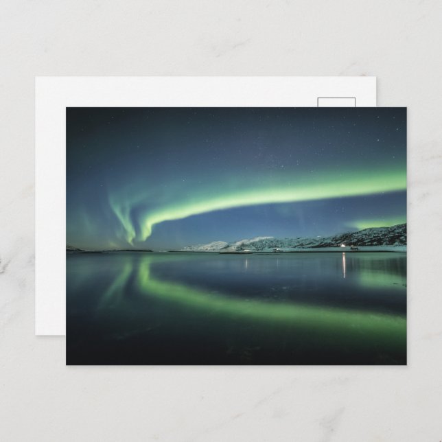 Cartão Postal Aurora Borealis Noruega (Frente/Verso)