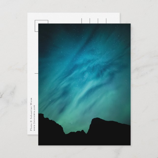 Cartão Postal Aurora Borealis Noruega (Frente/Verso)