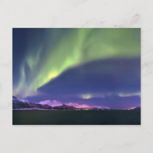 Cartão Postal Aurora Borealis sobre Lyngenfjorden Noruega