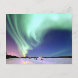 Cartão Postal Aurora Borealis sobre o Alasca