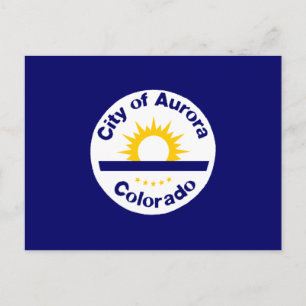 Cartão Postal Aurora, Colorado Flag